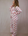 Women's Long Sleeve Pima Cotton Pyjama Set – Hearts Print