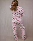 Women's Long Sleeve Pima Cotton Pyjama Set – Hearts Print