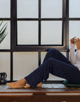 Women's Long Sleeve Pima Cotton Pyjama Set – Blue & White