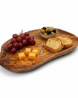 Olive Wood Charcuterie Board | Rustic Live Edge Serving Platter Cheese Tray
