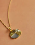 Gold Eclipse Deco Moonstone Necklace