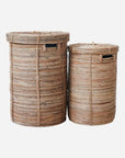 Elaina bamboo storage basket, handmade sustainable stylish luxury, natural woven, small or large size, best-selling home organization by Ella James at brixbailey.com