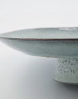 Luxury glazed stoneware cake stand, elegant blue-grey centerpiece, 32cm diameter, premium handcrafted stoneware, microwave and dishwasher safe by Ella James at brixbailey.com