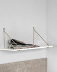 White Marble Shelf with Gold Brackets