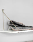 White Marble Shelf with Gold Brackets