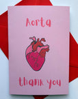 Aorta thank you heart cardiology anatomical biology science card