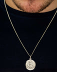 Classic St Christopher Necklace Sterling Silver 20mm