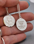 Classic St Christopher Necklace Sterling Silver 20mm