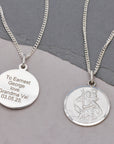 Classic St Christopher Necklace Sterling Silver 20mm