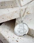 Classic St Christopher Necklace Sterling Silver 20mm