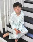 Teddy Glacier Stripe Boys Silk Pyjama Set