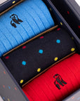 Multi Spot Sock Box - 3 Pairs of Bamboo Socks (His)