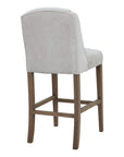 Grey Bar Stool with Woven Seat