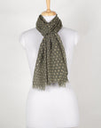 Polka Dots Illusion Merino Wool Scarf - Green
