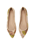 Pindaiva Beige Suede Embroidered Ballerinas