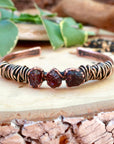 Raw Garnet Copper Cuff – January Stone | Handmade by Blackbird & Sage
