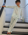Teddy Glacier Stripe Boys Silk Pyjama Set