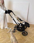 Waterproof Natural Sheepskin Stroller Hand Muffs - Black