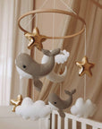 Handmade Little Whales baby mobile-9