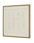 White Feather Artwork in Beaded Wood Frame