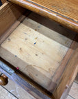Antique Pine Pedestal Desk Dressing Table with Cupboards & Drawers