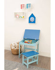 Jordan Blue Kids Desk and Stool Set with Storage