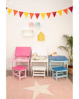 Jordan Blue Kids Desk and Stool Set with Storage