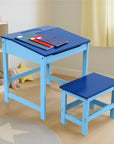 Jordan Blue Kids Desk and Stool Set with Storage