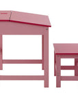 Jordan Pink Kids Desk and Stool Set with Storage