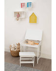 Jordan White Kids Desk and Stool Set with Storage