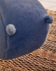Jungle Safari Blue Faux Fur Hippo Kids Stool