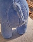 Jungle Safari Blue Faux Fur Hippo Kids Stool