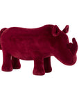 Jungle Safari Maroon Faux Fur Rhino Kids Stool