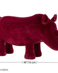Jungle Safari Maroon Faux Fur Rhino Kids Stool