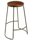 Brixton Brown Leather Effect Bar Stool with Black Finish Legs