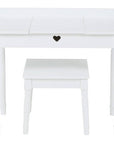 Kids White Finish Dressing Table and Stool Set