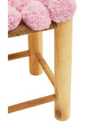 West Village Pink Pom Pom Wooden Stool