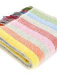 Stripe Pure New Wool Throw - Rainbow Grey