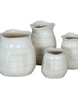 White Ceramic Hewn Surface Vase