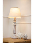 Column Table Lamp with Linen Shade Warm White