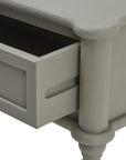 Spindle Leg Console Table with Two Drawers in Warm Grey