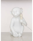 White Finish Monkey Lamp | Boho