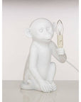 White Finish Monkey Lamp | Boho