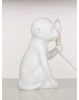 White Finish Monkey Lamp | Boho