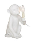 White Finish Monkey Lamp | Boho