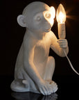White Finish Monkey Lamp | Boho