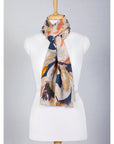 Midnight Bloom Cotton Scarf - Navy