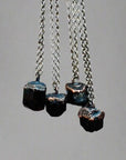 Raw Black Tourmaline Necklace - Mens | Handmade by Blackbird & Sage