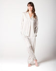 Satin Hero Long Sleeve Stripe PJ Set