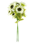 Pack of 6 x Artificial Flowers White Sunflower - 3 heads 88cm-2